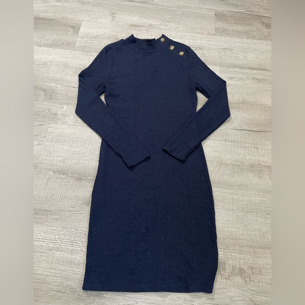 Navy above the knee sexy bodycon stretchy dress